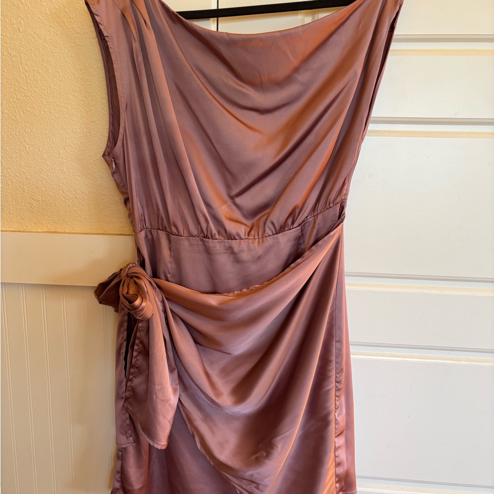 Chic Asymmetrical Mauve Dress